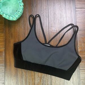 Lysse‎ Black Velvet Sports Bra Size Large